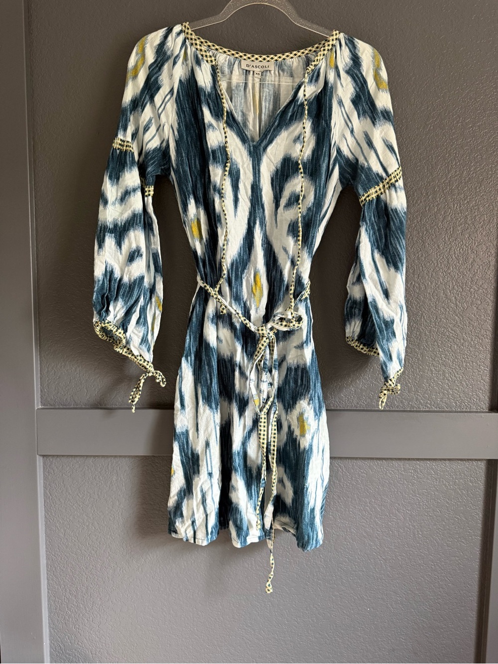 D’ASCOLI • Uzbek midi dress long sleeve belted - XS